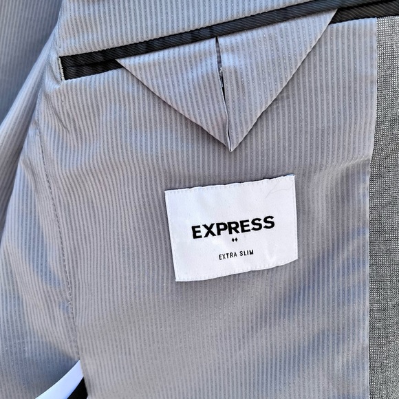 Express Extra Slim Fit Performance Blazer in Light Grey Size 38R - Picture 4 of 8